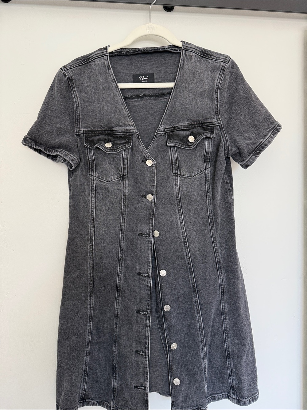 Rails  washed Black Short-Sleeve Denim Dress